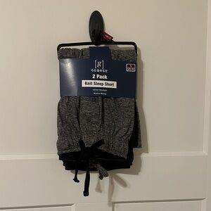 George Men's Knit Sleep Shorts 2-Pack - Charcoal and Black